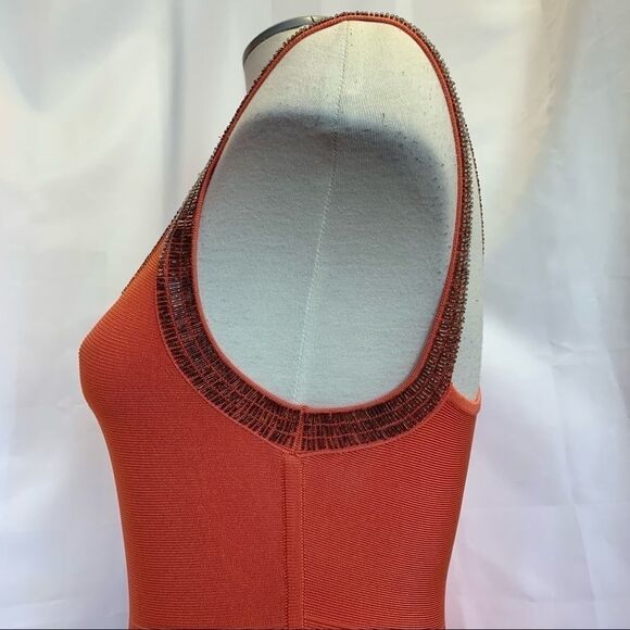 Marciano Coral Beaded Fit & Flare Bandage Dress - Picture 10 of 13